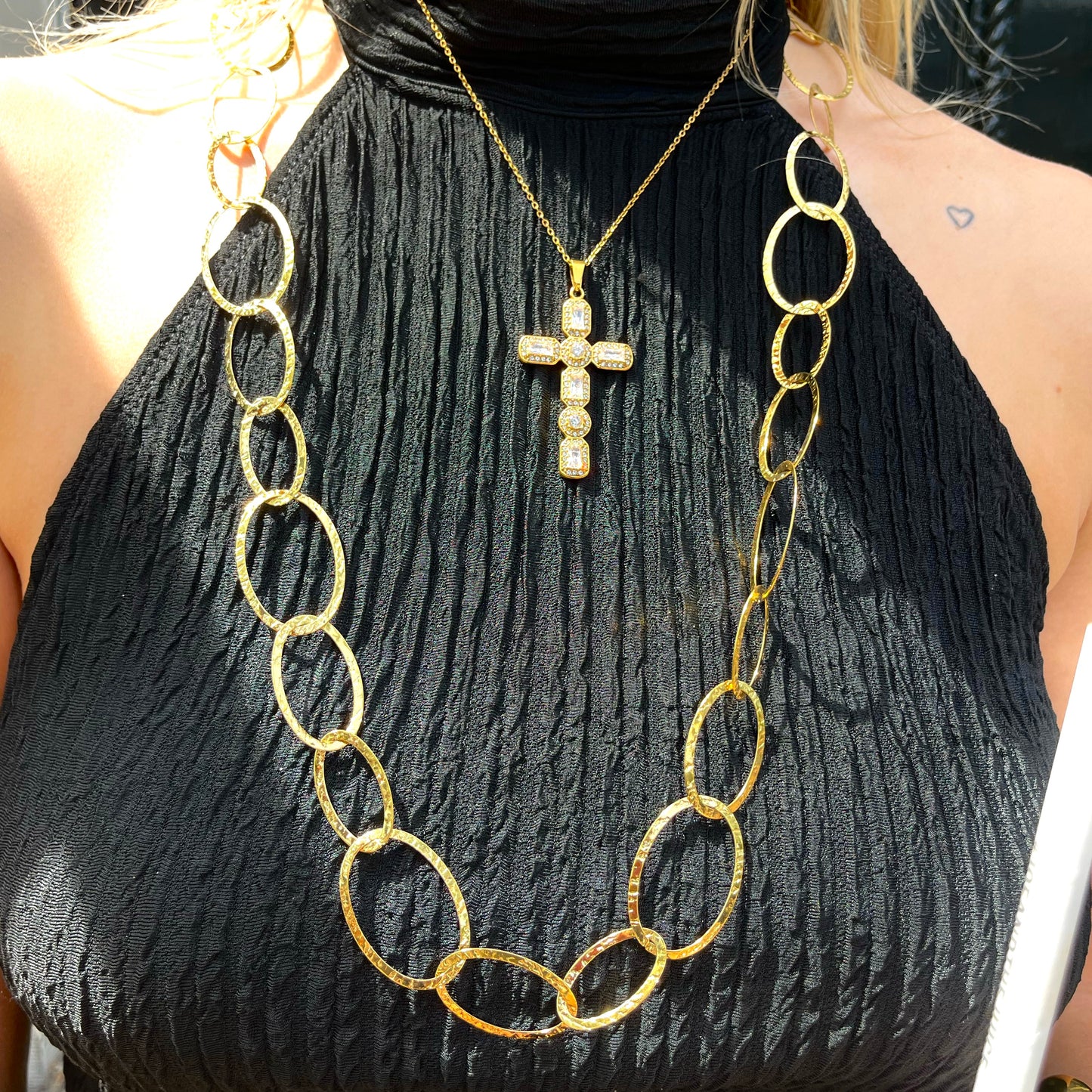 Kruis Ketting Met Strass - Lisa
