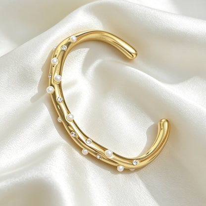 Bangle Met Strass En Parels – Sien