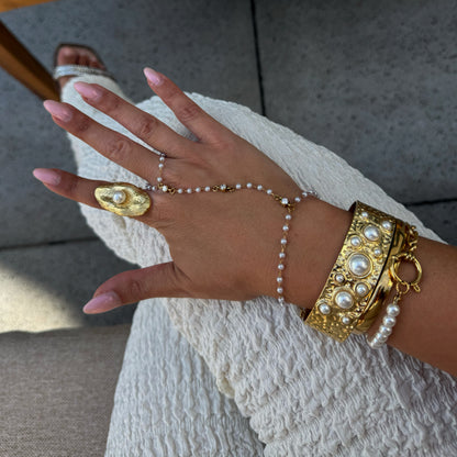 Parel Armband Met Schakel – Carrie