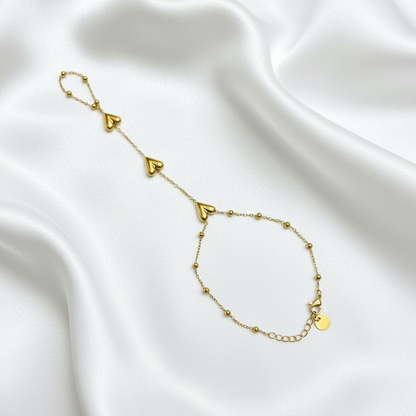 Hand Chain Met Hartjes - Love