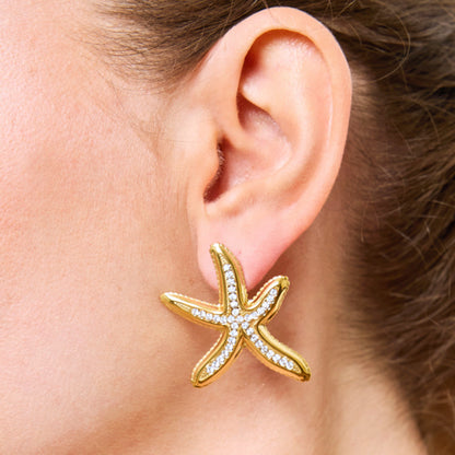 Zeesterren Oorbellen Met Strass – Fay
