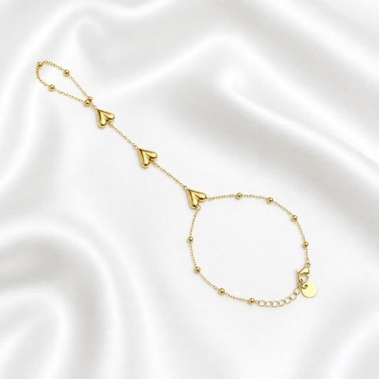 Hand Chain Met Hartjes - Love