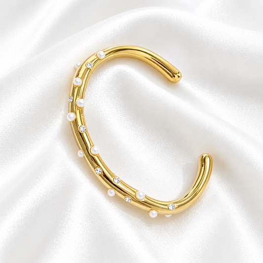 Bangle Met Strass En Parels – Sien