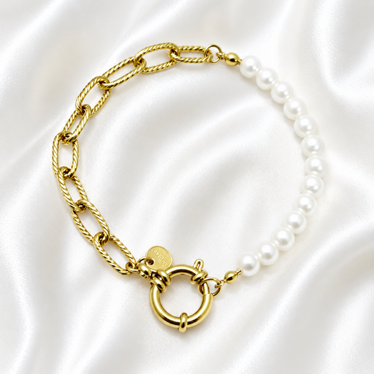 Parel Armband Met Schakel – Carrie