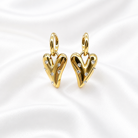 Hartjes Oorbellen Met Strass – Lieve
