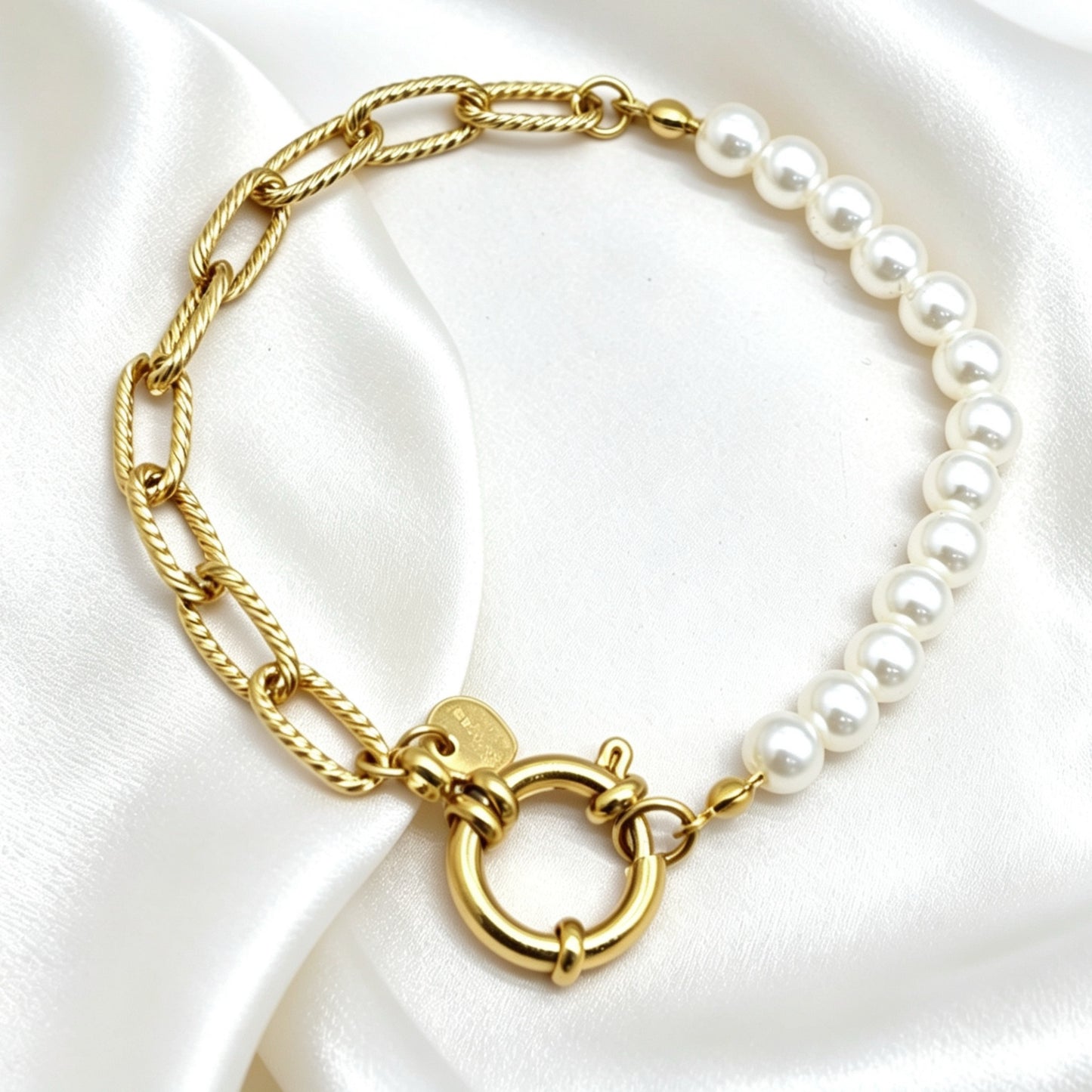Parel Armband Met Schakel – Carrie
