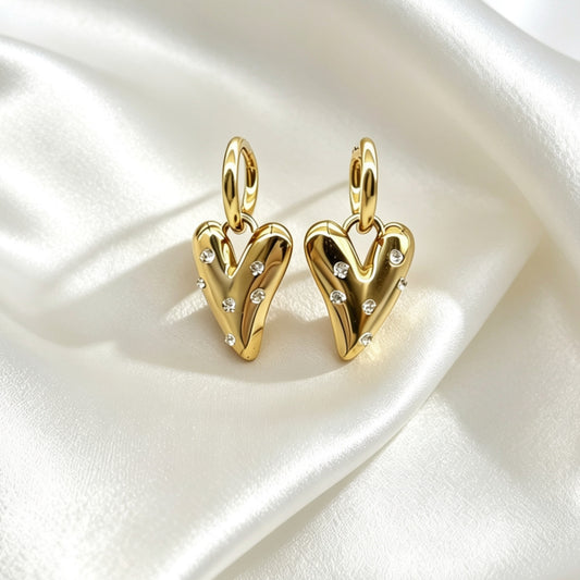 Hartjes Oorbellen Met Strass – Lieve