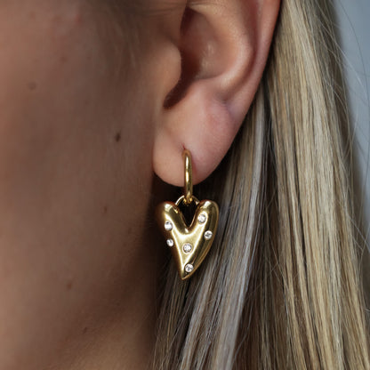 Hartjes Oorbellen Met Strass – Lieve