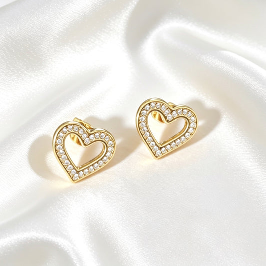 Hartjes Oorbellen Met Strass- Diva