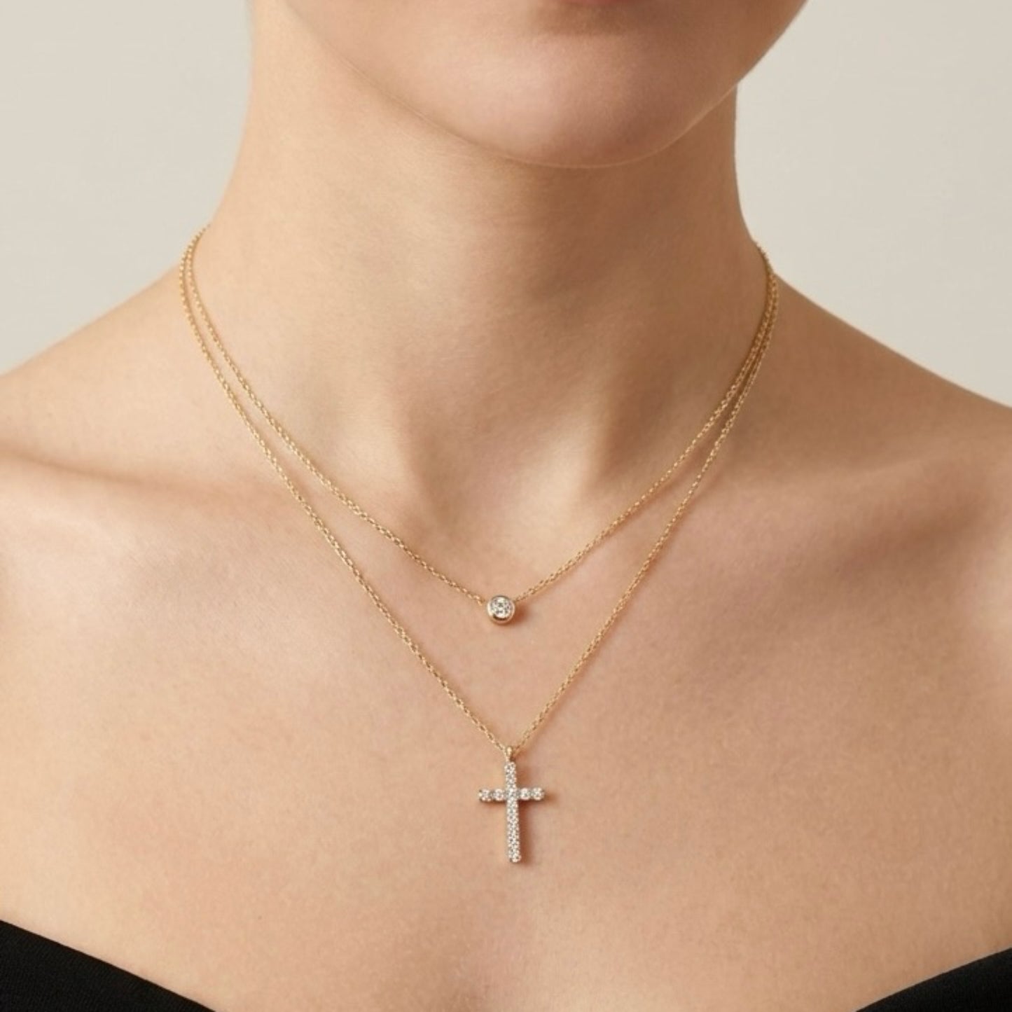 Kruis Ketting Met Strass – Silke