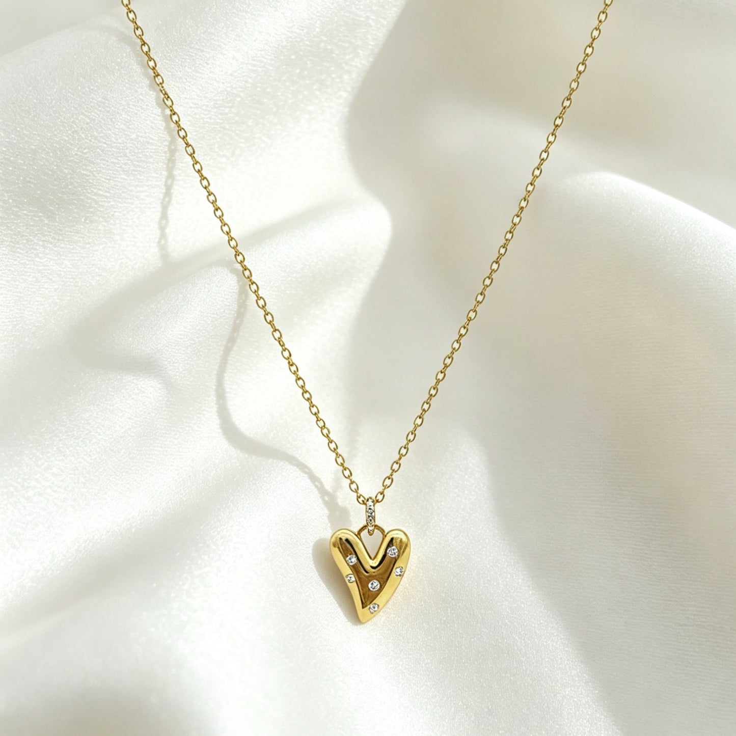 Hartjes Ketting Met Strass – Lieve