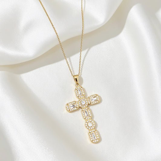 Kruis Ketting Met Strass - Lisa