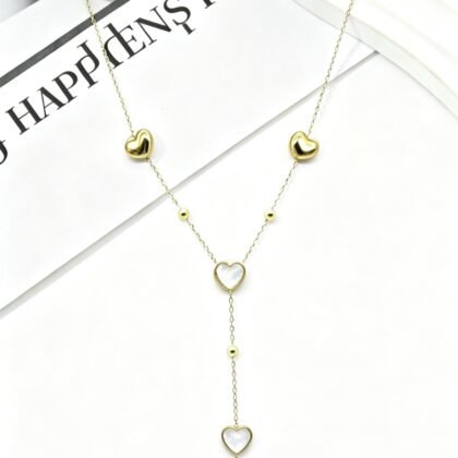 Parelmoer Hartjes Ketting - Liv