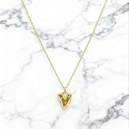 Hartjes Ketting Met Strass - Lieve