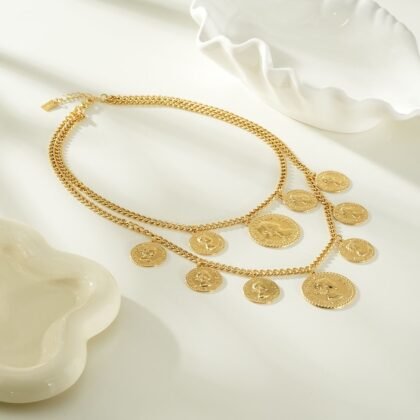 Grove Munten Ketting - Lindsey