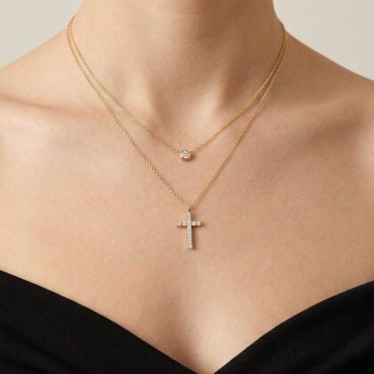 Kruis Ketting Met Strass - Silke