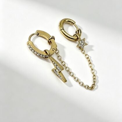 Dubbele Oorbel Met Bliksem En Ster - Sidney