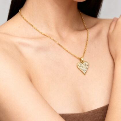 Hartjes Strass Ketting - Jitte