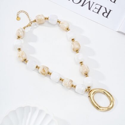 Kralen Ketting Met Ovale Cirkel - Jane