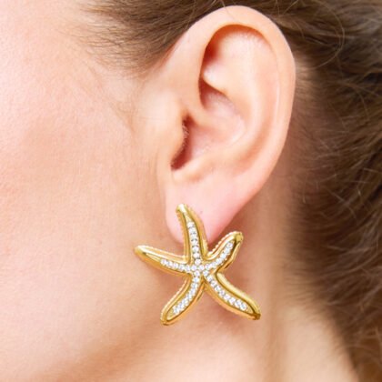 Zeesterren Oorbellen Met Strass - Fay