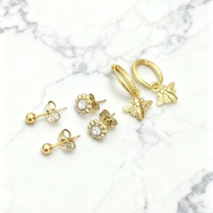 Oorbellen Set Met Bijtjes En Bloemetjes - Ria