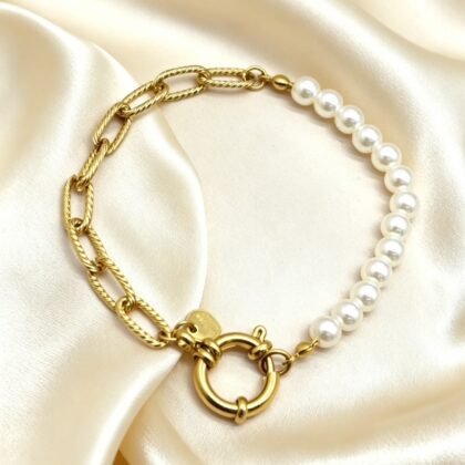 Parel Armband Met Schakel - Carrie