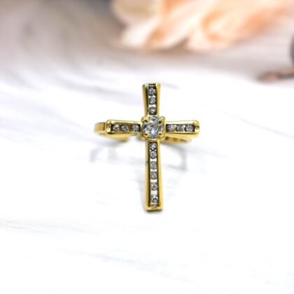 Kruis Ring Met Strass - Silke